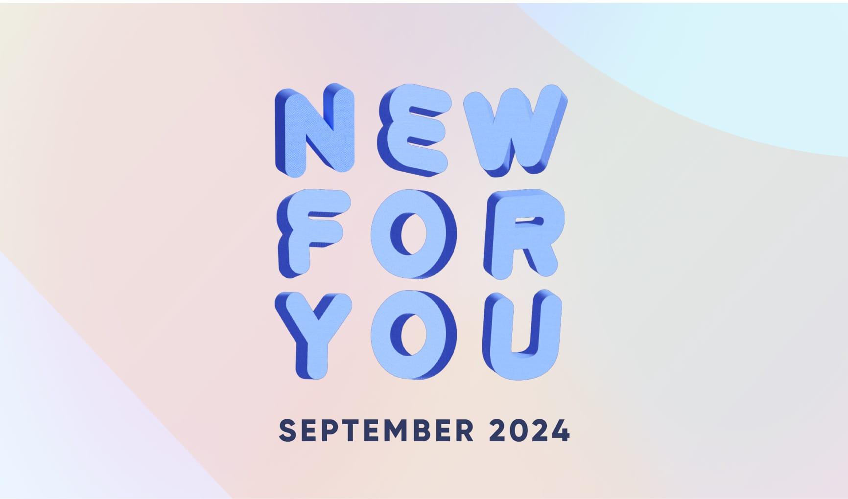 The New For You logo in floating blue letters.