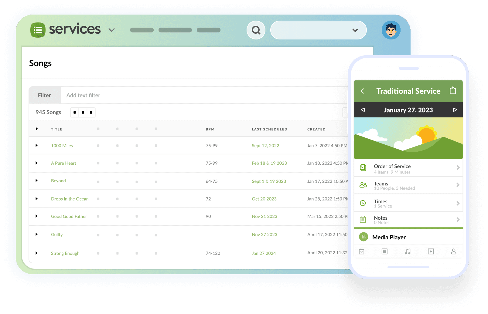 Planning Center Screenshot