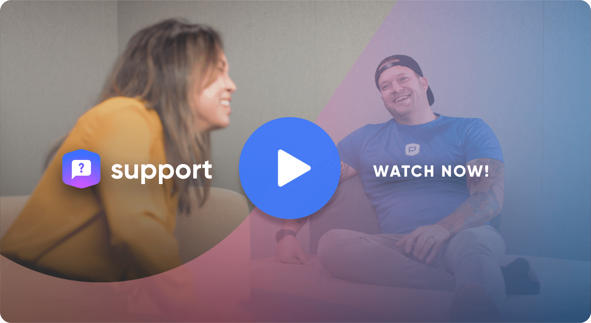 Browser window with two chat bubbles and profile pictures.