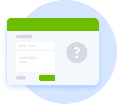 Frame of an application with question mark