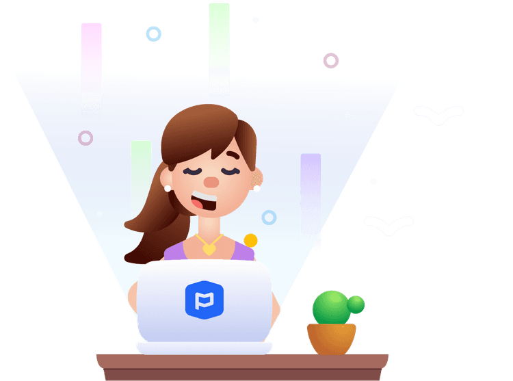 Girl using planning center software